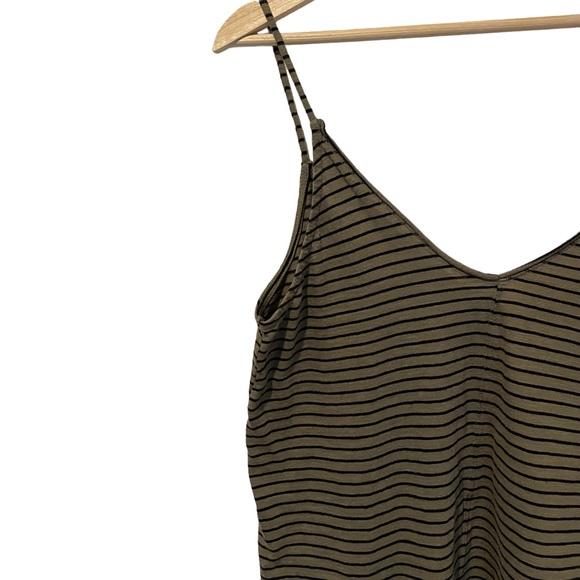 Zara Olive Green Striped Tank Top Size S - Picture 4 of 7